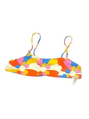 Aurelle colorful floral bikini top size large NWT